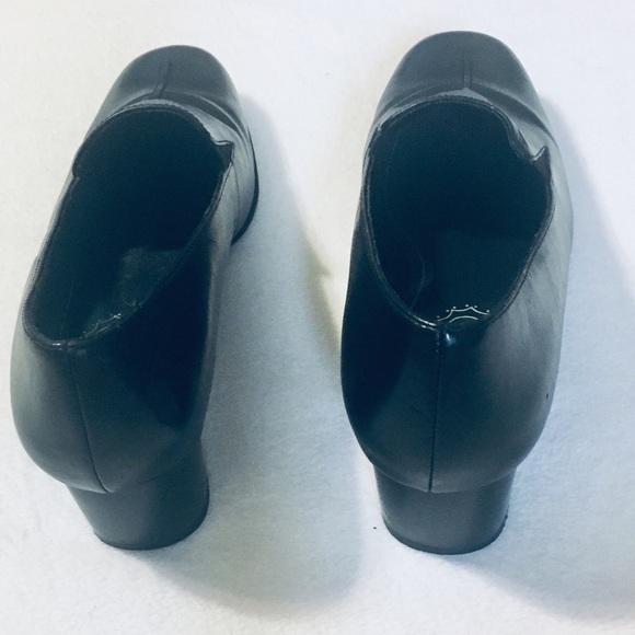 Life Stride Black Leather Block Heel Slip On Jungle Loafers Sz 7W - Picture 6 of 8